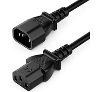 deleyCON 10 m IEC C13 uz C14 strāvas kabeļa pagarinātājs taisns C13 Male uz C14 ligzdu Mājas tehnika PC monitors projektors printeris melns