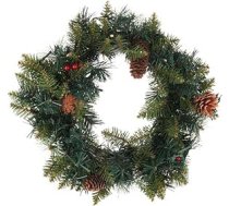 Ziemassvētku vainags ar 15 silti baltiem LED diodēm, diametrs 30 cm, ar bateriju, ar 6 stundu taimera funkciju, Ziemassvētku vainags ar taimeri, Ziemassvētku vainags ar pasaku gaismiņām, durvju vainags Ziemassvētkiem