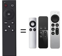 Ersatz-Fernbedienung kompatibel mit Apple TV 4K-Player, passend für Apple TV der 1., 2., 3. Generation, für Apple TV HD A2169, A1842, A1625, A1427, A1469, A1378, A1218, mit Strom- und