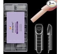TOROKOM 3D Space French Dual Nail Forms, 150 Stück French Verlängerungsformen, 15 Größen Wiederverwendbare Nagelverlängerungsformen für Poly Gel, Builder Gel, Nagelverlängerung DIY & Studio