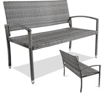 Clevich rotangpalmas dārza sols, izturīgs pret laikapstākļiem, 2-vietīgs sols, terases sols ar roku balstiem, 320 kg kravnesība, balkona sols, 122 x 62 x 90 cm, dārza mēbeles 2-3 personām, izmantošanai iekštelpās un ārā