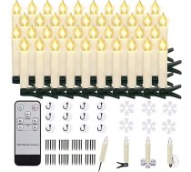 40 LED Ziemassvētku sveces Ziemassvētku eglīšu sveces Bezvadu Ziemassvētku eglīšu sveces ar tālvadības pults taimeris mirgojošs Dimmable Ziemassvētku eglīte pasaku gaismas Ziemassvētku rotājumi kāzu apdare kāzas