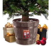KADAX Ziemassvētku eglīšu statīvs, plastmasas eglīšu statīvs divās krāsās, plastmasas statīvs Ziemassvētku eglītei (eglītes augstums līdz 280 cm, brūns)