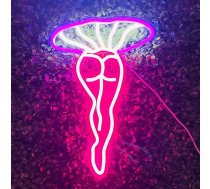 Lady Mushroom Neon Light LED nakts gaismas USB savienots apzīmējums neona zīme cilvēkam alā mājas bārs guļamistaba sienas apdare puse mākslas apdare dāvana viņai (3. violeta)