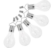PartyKindom Pack of 5 Solar Transparent Warm White LED Solar Pendant Lights for Garden Patio Balcony Solar Powered Outdoor Pendant Lights with Easy to Attach Clip Wireless Solar