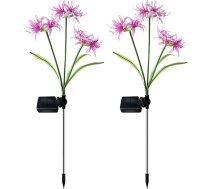Blumenlichter, wasserdichte LED-Blumen für den Außenbereich, solarbetrieben, 2 Stück, bunte LEDs, wasserdicht, Gartenheringe für Terrasse, Deck, Treppen, Urlaub, Durchgang, , Pool