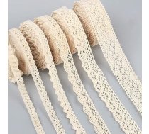 CareHabi - Mežģīņu lenta, Vintage Lace Trim, 30 m, kokvilnas dekoratīvā lenta, mežģīņu audums, mežģīņu apdare, dāvanu lenta kāzām, dekorēšanai, DIY amatniecībai