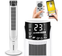 Yoer Cascado TFC06W Gaisa dzesētājs ar ūdens dzesēšanu, 6-in-1 ventilators, mitrinātājs, jonizators, gaisa attīrītājs, aromterapija, mobilie gaisa kondicionieri Gaisa dzesētājs 3L, 1638 m³/h gaisa plūsma, 60 W, balts