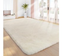 Augsta pīrāga paklājs "Sour Lemon", krēmkrāsas krāsā, 200 x 300 cm, mazgājams, neslīdošs, īpaši liels, pūkains, moderns paklājs, paklājs, paklājs viesistabai, guļamistabai, bērnu istabai