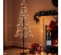 4,9 ft āra mākslīgā eglīte satur 27 LED vēsas baltās mirgojošās gaismas spuldzītes - 216 LED iepriekš izgaismotas Ziemassvētku dekorēšanas eglītes gaismas ar taimeri (Straightline Light)