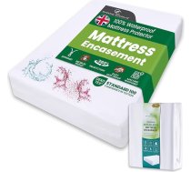 GC GAVENO CAVAILIA Premium matrača pārvalks King Size 30 cm dziļš ūdensnecaurlaidīgs antialerģijas matrača pārvalks ar rāvējslēdzēju Bed Bug Dust Mite Proof King matrača aizsargs White