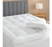 Premium Microfibre Super King matrača pārvalks - mīksts un pūkains matrača pārvalks ar lodziņu šuvēm uzlabotam komfortam (Super King - 182 x 200 cm)