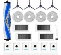 20 piederumu komplekts DEEBOT X5 Omni / X5 Pro robotizētajam putekļsūcējam, 1 galvenā birste, 4 HEPA filtri, 4 salvetes, 6 putekļu maisiņi, 4 sānu birstes, 1 tīrīšanas birste