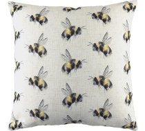 Evans Litchfield Bee You Repeat Poliestera pildīts spilvens, balts, 43 x 43 cm