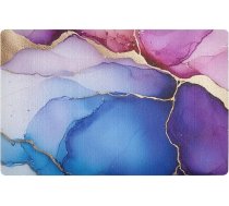Hunde-Fußmatte, 81,3 x 50,8 cm, rutschfeste Gummi-Unterseite, drošfähig, für Vorder- und Hintertür und Eingangsbereich, Marmorblau, Hot Pink