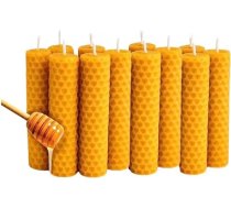12 dabīgā bišu vaska sveču iepakojums - [Adventa un Ziemassvētki] | Izmērs 2 x 10 cm | 100% dabai draudzīgas un aromātiskas