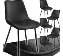 tectake® Dining Room Chairs, Set of 6, Velvet Fabric Chairs with Backrest, Ergonomic Dining Chairs, Comfortable Kitchen Chair, Dining Chair, Cocktail Chair for Lounge, Dining, Kitchen Table - Black