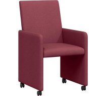 vidaXL Dining Room Chairs with Wheels 2 Pieces Wine Red 57 x 66 x 94 cm Fabric, Modern Ergonomic Dining Chairs with Wheels - Elegant for the Family, Functional and Comfortable Seats