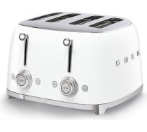 Smeg, grauzdiņš 4x4 TSF03WHEU, 4 nodalījumi 4 šķēlītēm, 6 līmeņi ar zelta pārklājumu, sildīšanas funkcija, atkausēšanas un maizīšu funkcija, 2 drupatas, 2000 W, balts
