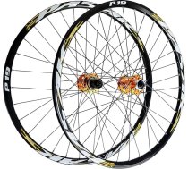 AuroraXQ 26 27,5 29 MTB riteņu komplekts, kalnu velosipēdu riteņi, dubultās sienas sakausējuma disku bremzes, 32H velosipēda ritenis HG rumba, piemērots 7-12S un 1,25-2,25 collu riepām (zelta krāsa, 26 collas)