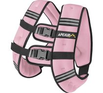 APEXUP - Svērta veste vīriešiem, 15 mārciņas ar atstarojošām strīpām, svērta veste sievietēm, treniņu aprīkojums spēka treniņiem, skriešanai (pastelrozā)