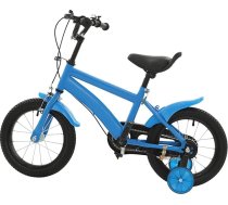 14 collu bērnu velosipēds, velosipēds zēniem un meitenēm ar stabilizatoriem, regulējams sēdeklis, kāju bremze un rokas bremze, jauniešu velosipēds, piemērots treniņiem un braucieniem svaigā gaisā