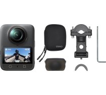 DJI Osmo 360 motocikla stūres kombinācija, 360 kameras ar 1 collas 360° uzņēmumiem, 170° redzes lauku, nativu 8K 360° video, magnētisku ātri noņemamu darbības kameru motociklistiem