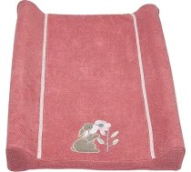 Sterntaler Hanni Rabbit autiņmaiņas paklāja pārklājs, šaurs, 70 x 50 cm, no mīksta kokvilnas ar jauku aplikāciju, absorbējošs, autiņmaiņas galdiņam, bērnu piederumi autiņmaiņas paklājam, pērļu rozā