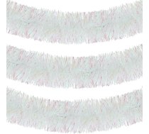 10 m / 32,8 ft Ziemassvētku Tinsel vītņu vītne Garland Long Xmas vītņu rotājumi Metālisks Tinsel virzieni Ziemassvētku eglīte Boa Hanging apdare Ziemassvētku mājas rotājumi Vainags Kāzu puse (Balta)