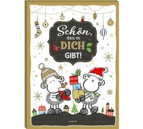 Sheepworld Adventes kalendārs ar motīvu "Schön, dass es dich gibt", 26 cm x 35 cm, Šokolādes Adventes kalendārs, 75 g, pildīts ar šokolādi, kalendārs bērniem, jautrs dizains, 51128