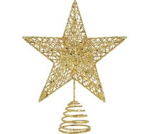 Zelta zvaigzne Ziemassvētku eglīte Topper 3D Metāla spīdums Ziemassvētku eglīte Zvaigzne 9,5 collu Zelta zvaigzne Ziemassvētku eglīte Topper Ziemassvētku eglītes rotājumi