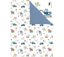 Bērnu gultasveļa 135 x 200 cm Bērnu gultasveļa "Digger" Bērnu gultasveļa "Construction Site Boys" Zils 3D apdruka Mikrošķiedras sega ar rāvējslēdzēju un 1 spilvendrāna ar aploksni 80 x 80 cm 2 gab. bērnu gultasveļa