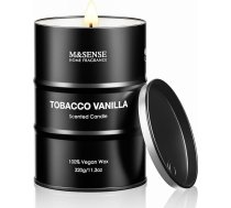 M&SENSE Tobacco Vanilla aromātiskās sveces (320g, 70h) - dabīgā sojas vaska svece vīriešiem - nomierinoša aromterapija - dāvanas vīriešiem