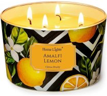 Home Lights Aromātiskās sveces stiklā 510 g sojas sveces 4 daktu sveču burkas Aromterapija bezdūmu 50 stundas pilnībā degoša aromātiskā svece Amalfi Lemon