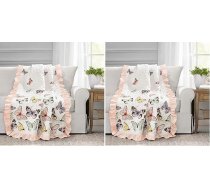 Lush Decor Flutter Butterfly Throw Blanket, 152,4 x 127 cm, rozā, poliesteris, rozā, 50" x 60" (2 gabali)