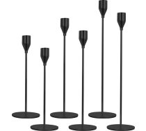 MOUYAT Pack of 6 Black Vintage Cone Sveču turētāji Eleganti metāla sveču turētāji dzīvojamā istaba galda dekoru vakariņas ballīte kāzas
