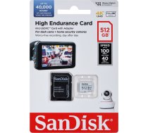 Augstas izturības atmiņas karte (reģistratoriem un monitoringa ierīcēm) microsdxc 512gb v30 ar adapteri