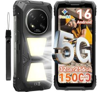 Blackview Rock 2 Pro brīvdabas mobilais tālrunis bez līguma, Android 16 brīvdabas viedtālrunis 5G 32GB + 256GB, 6,67 collu HD+ displejs 120Hz 15000mAh IP69K, 16MP AI kamera, NFC/OTG/GPS/Gemini AI/Glove režīms