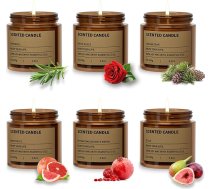 6 aromātisko sveču komplekts dāvana sievietēm, aromātisko sveču komplekts, dabīga sojas vaska aromterapijas svece, dāvanu komplekts māmiņai, Ziemassvētki, dzimšanas diena, vannas istaba, joga, dabīgas smaržas, ilgstoša atmosfēra
