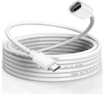 USB C pagarinātāja kabelis Ring Solar Panel kamerai White Waterproof USB Type C Male to Female Extension Cable Charger 45W for Ring Solar Panel Security Camera Mag-Safe Charger