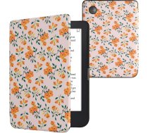 kwmobile Aizsargvāciņš Kobo Clara 2E / Tolino Shine 4 korpusam - eReader flip case with Auto Sleep Function - Yellow Flowers with Yellow Green Beige
