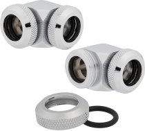 Corsair Hydro X sērijas XF Hardline 90° savienojums (AD 12 mm, dubultā iepakojumā, izgatavots no misiņa, izturīgs, augstas kvalitātes pārklājums, dubults O-Ring Hardline kompresijas blīvētājs), melns