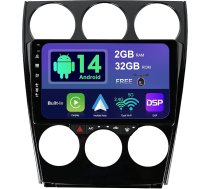 SXAUTO Android 14 Auto radio priekš Mazda 6 Atenza (2002-2014) GPS navigācijas radio - Iebūvēta CarPlay Android Car - LED kamera - 2G + 32G - Vadāmā stūres vadības pults DAB AHD DSP WiFi - 2 DIN IPS 9 collas