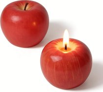 2 exquisite festliche Weihnachtskerzen in Apfelform für Heiligabend, Fruchtduft, Feiertagsdekorationen mit elegantter Geschenk-Box, perfekt für Zuhause und Party, um eine warme Atmosphäre zu schaffen