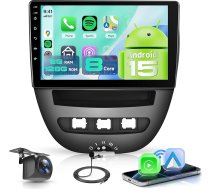 【8 Kern 6+128G】 Carplay Bildschirm für Toyota Aygo/Peugeot 107/Citroen C1 2004-2014, Autoradio Android 10 Zoll Touchscreen mit Android Auto/Navi/WiFi/GPS/RDS/FM/Bluetooth/USB/DSP+Rückfahrkamera