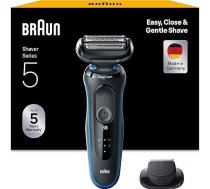 Braun Series 5 vīriešu elektriskais skuveklis ar 50 min. ar akumulatoru un EasyClean, skuveklis, sausais skuveklis, mitrs un sauss, ūdensizturīgs, ražots Vācijā, 51-B1000s, zils