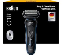 Braun Series 5 vīriešu skuveklis ar 50 minūšu akumulatora darbības laiku, bezvadu mitrs un sauss skuveklis vīriešiem, ūdensizturīgs, ražots Vācijā, 52-B1000s, zils