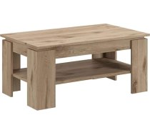 xonox.home - Titāna kafijas galdiņš 100 x 45 x 60 cm Nox ozolkoka krāsā - Moderns un funkcionāls viesistabas galds Dīvāna galdiņš Sānu galdiņš ar plauktu