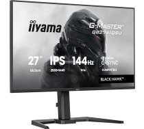 iiyama G-Master Black Hawk GB2741QSU-B1 68,6 cm 27 collu IPS LED spēļu monitors QHD 144 Hz HDMI DP USB 2.0 1ms G-SYNC G-SYNC Augstuma regulēšana Pivot Black