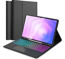 Ai taustiņu tastatūra priekš Samsung Galaxy Tab S11 Ultra/S10 Ultra/S9 Ultra/S8 Ultra 14,6 collas: QWERTZ vācu klaviatūras korpusa tastatūra ar vienu klikšķi, 2 bezvadu kanāli, varavīksnes apgaismojuma treknpaliktnis